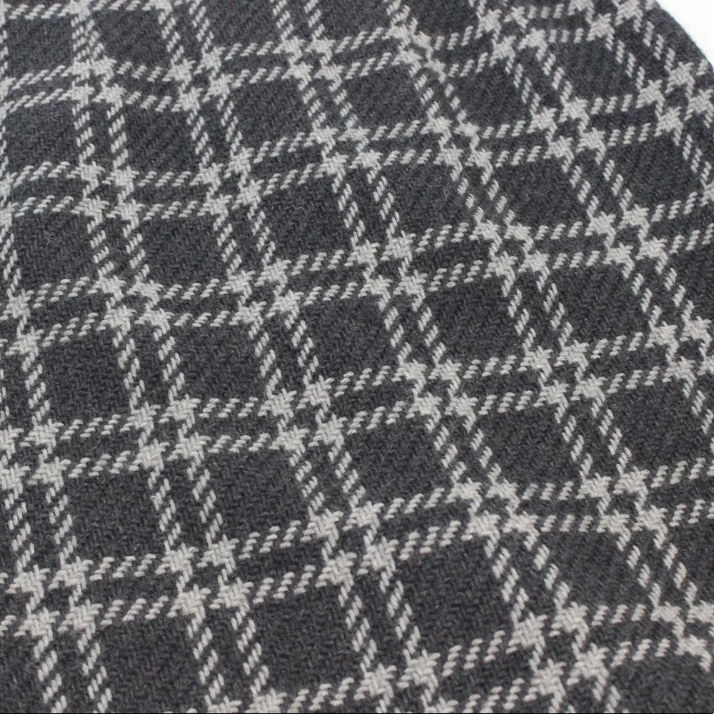 Vintage Dark Academia 90s 100% Wool Plaid Check Grey Gray Mini Skirt - Picture 9 of 10